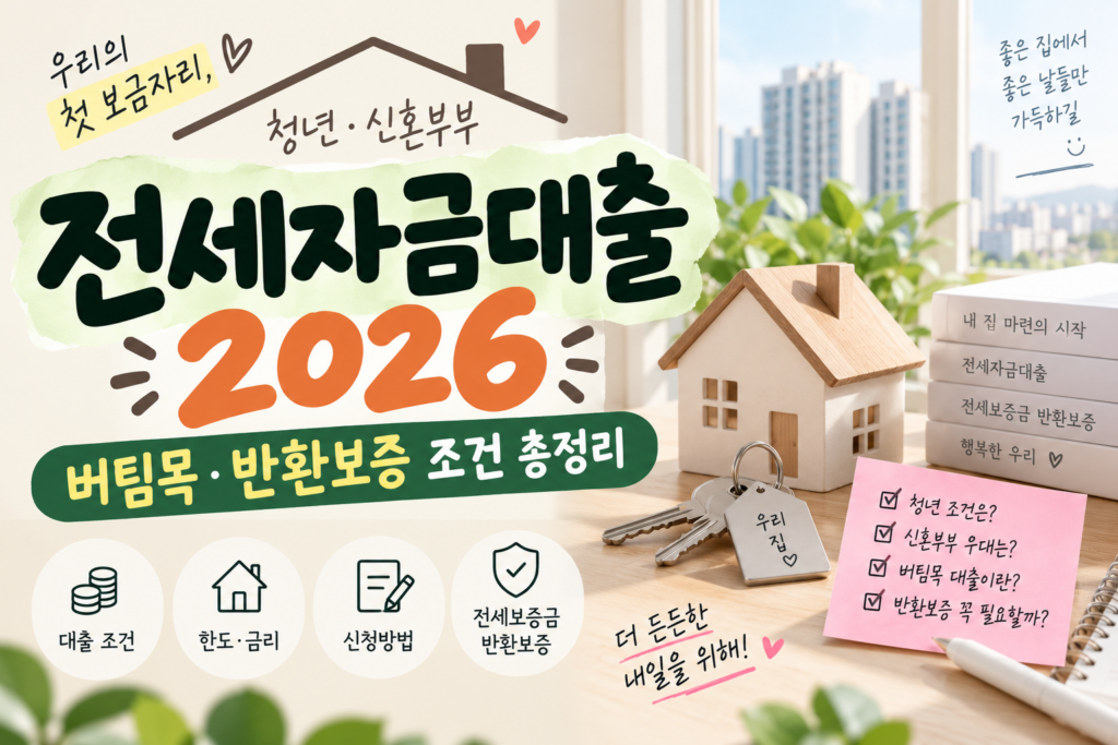 청년 신혼부부 전세자금대출 2026｜버팀목·반환보증 조건 총정리