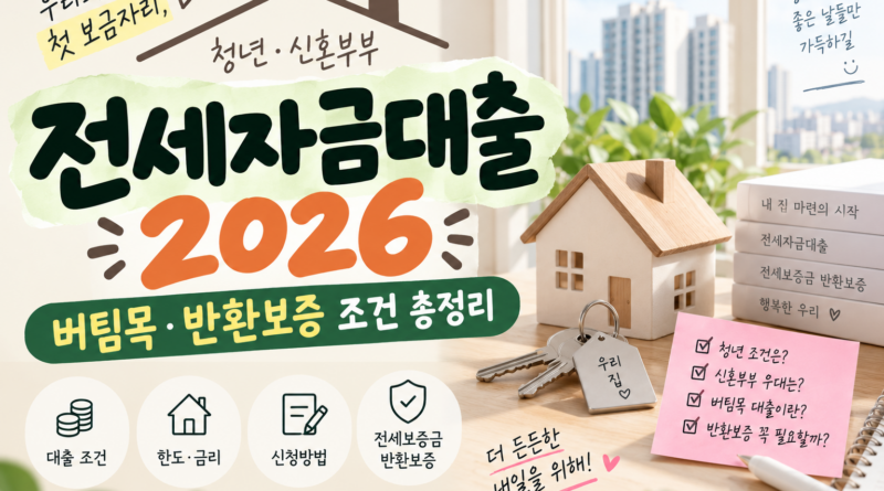 청년 신혼부부 전세자금대출 2026｜버팀목·반환보증 조건 총정리