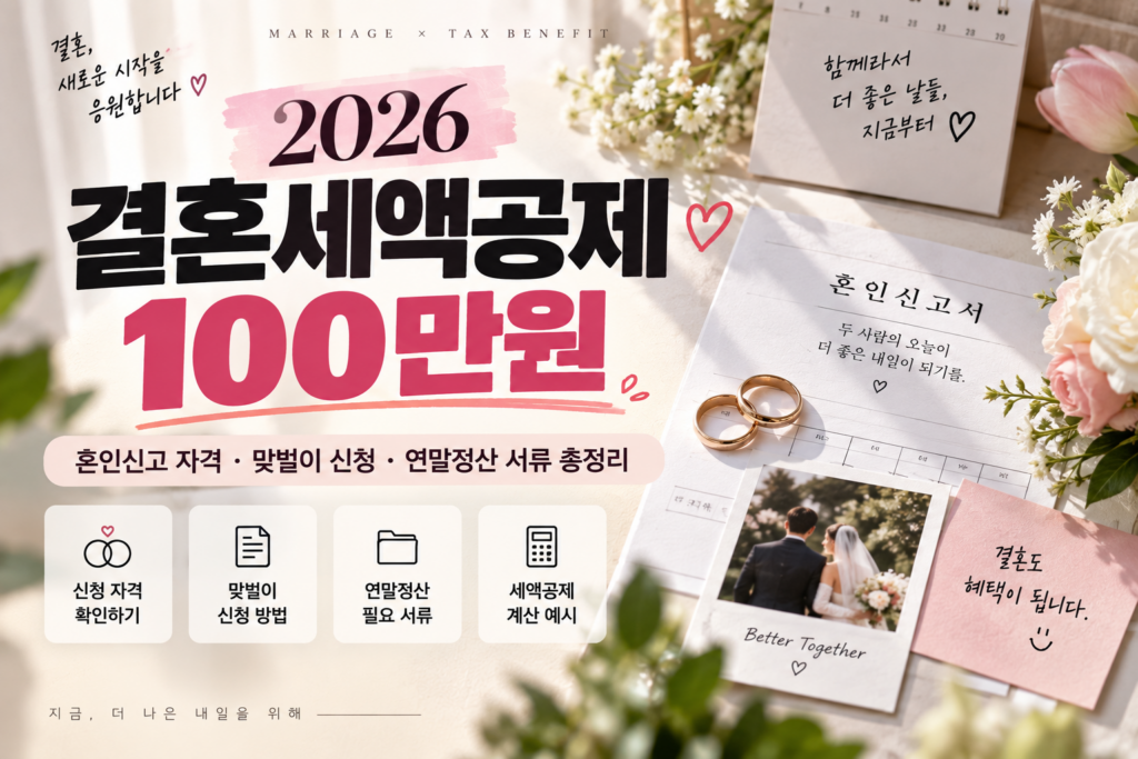 2026 결혼세액공제 110만원｜혼인신고 자격·맞벌이 신청·연말정산 서류 총정리