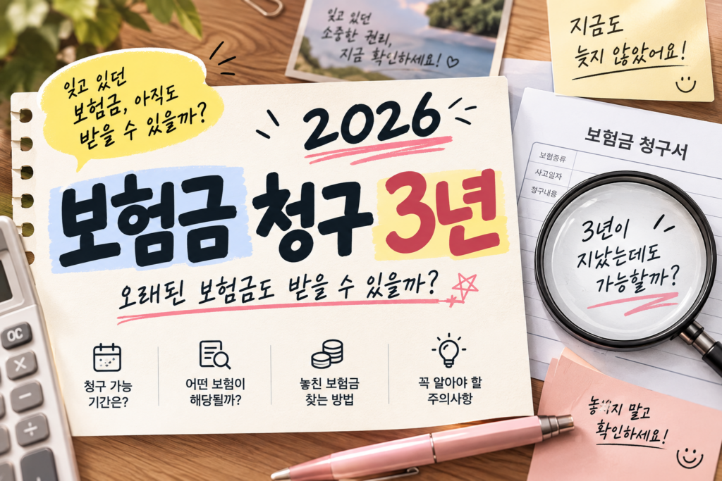 2026 보험금 청구 3년｜오래된 보험금도 받을 수 있을까?