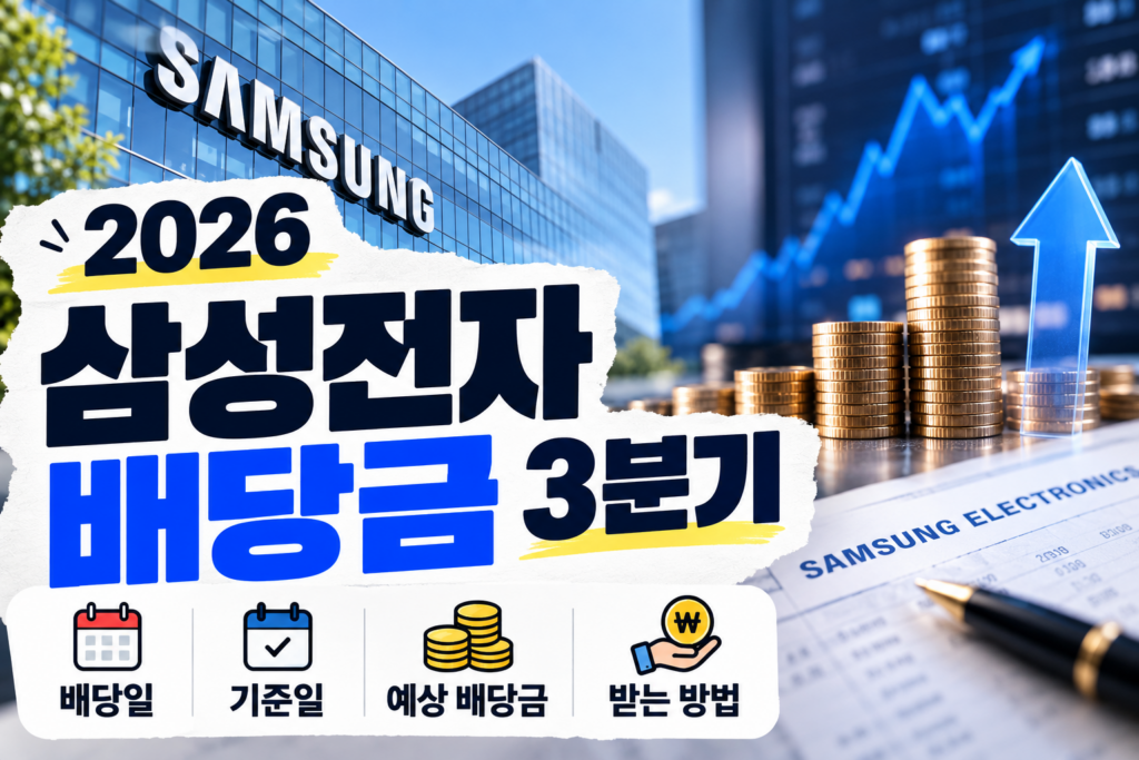 2026 삼성전자 배당금 3분기｜배당일·기준일·예상 배당금과 받는 방법