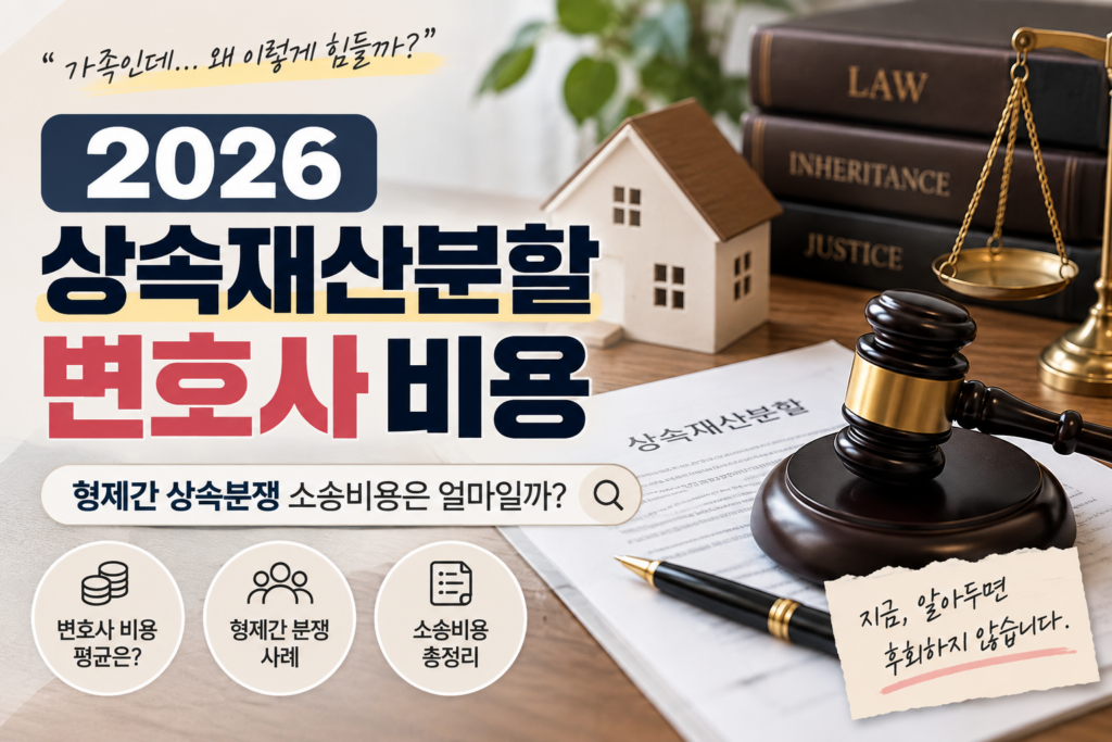 2026 상속재산분할 변호사 비용｜착수금·성공보수·소송비용까지