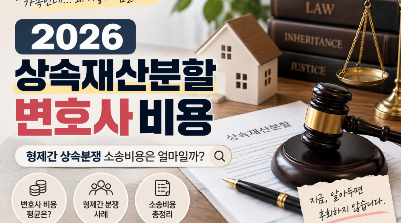 2026 상속재산분할 변호사 비용｜착수금·성공보수·소송비용까지