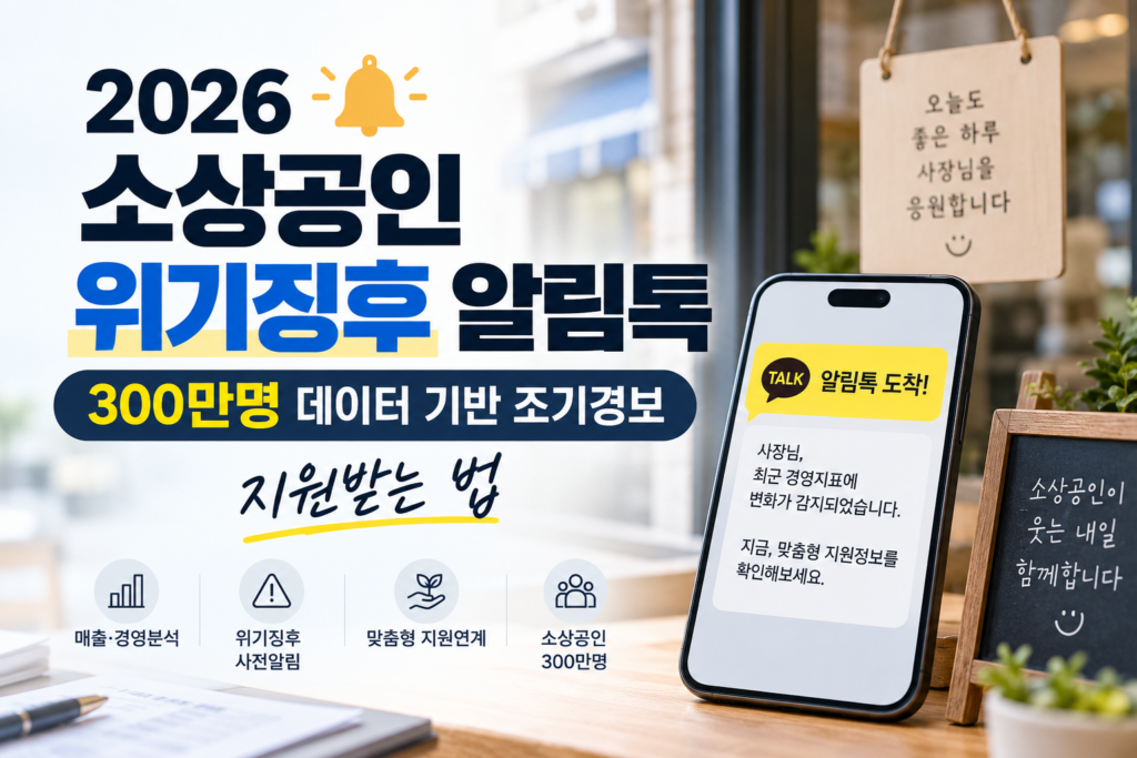2026 소상공인 위기징후 알림톡｜300만명 대상 조기경보 지원받는 법