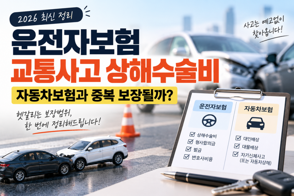 2026 운전자보험 교통사고 상해수술비｜자동차보험과 중복 보장될까?
