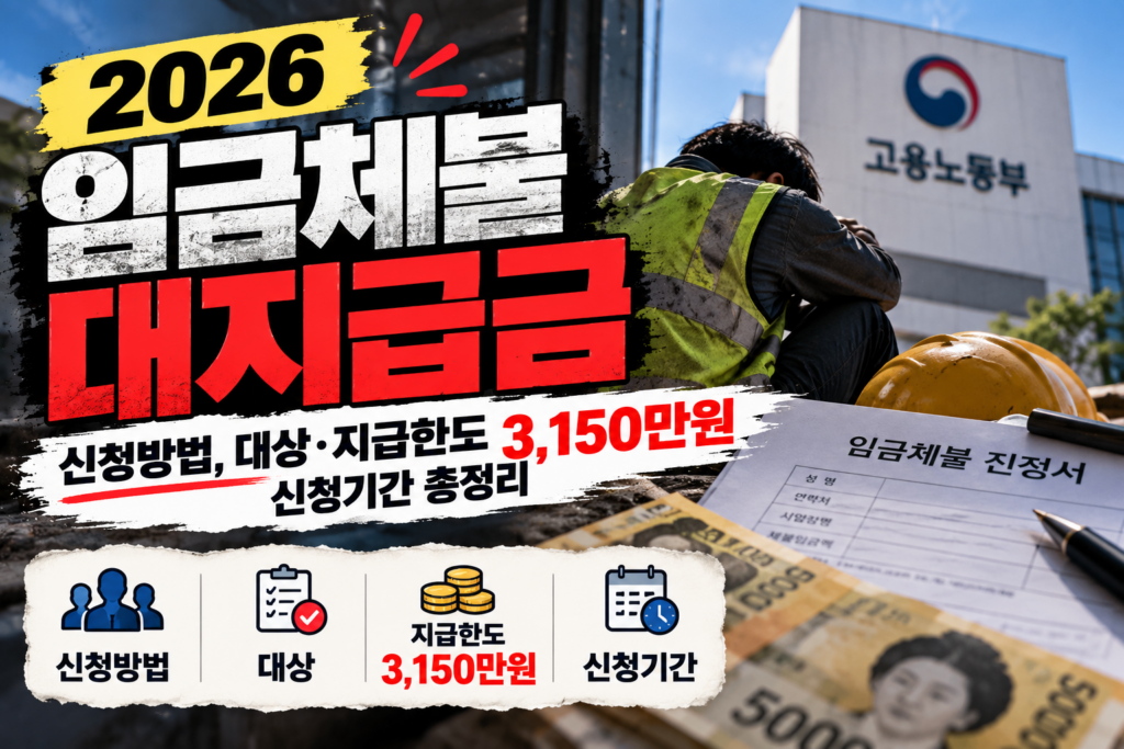 2026 임금체불 대지급금 신청방법｜대상·지급한도·재직자 조건까지 총정리