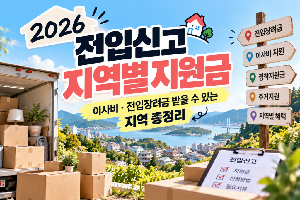 2026 전입신고 지역별 지원금｜이사비·전입장려금 받을 수 있는 지역 총정리
