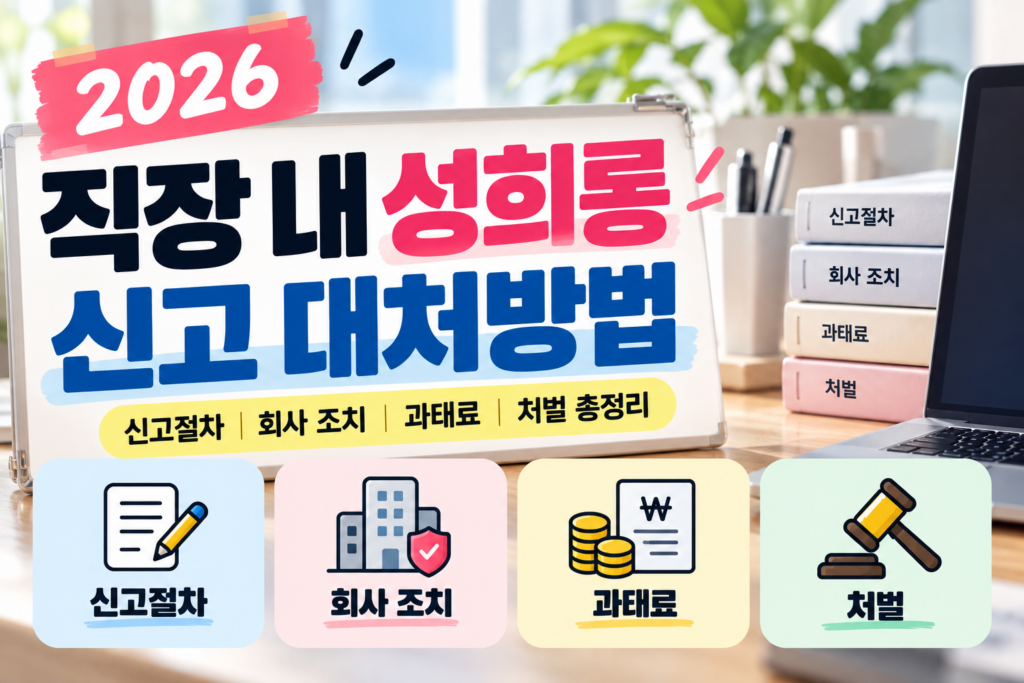 2026 직장 내 성희롱 신고 대처방법｜신고절차·회사 조치·과태료·처벌 총정리