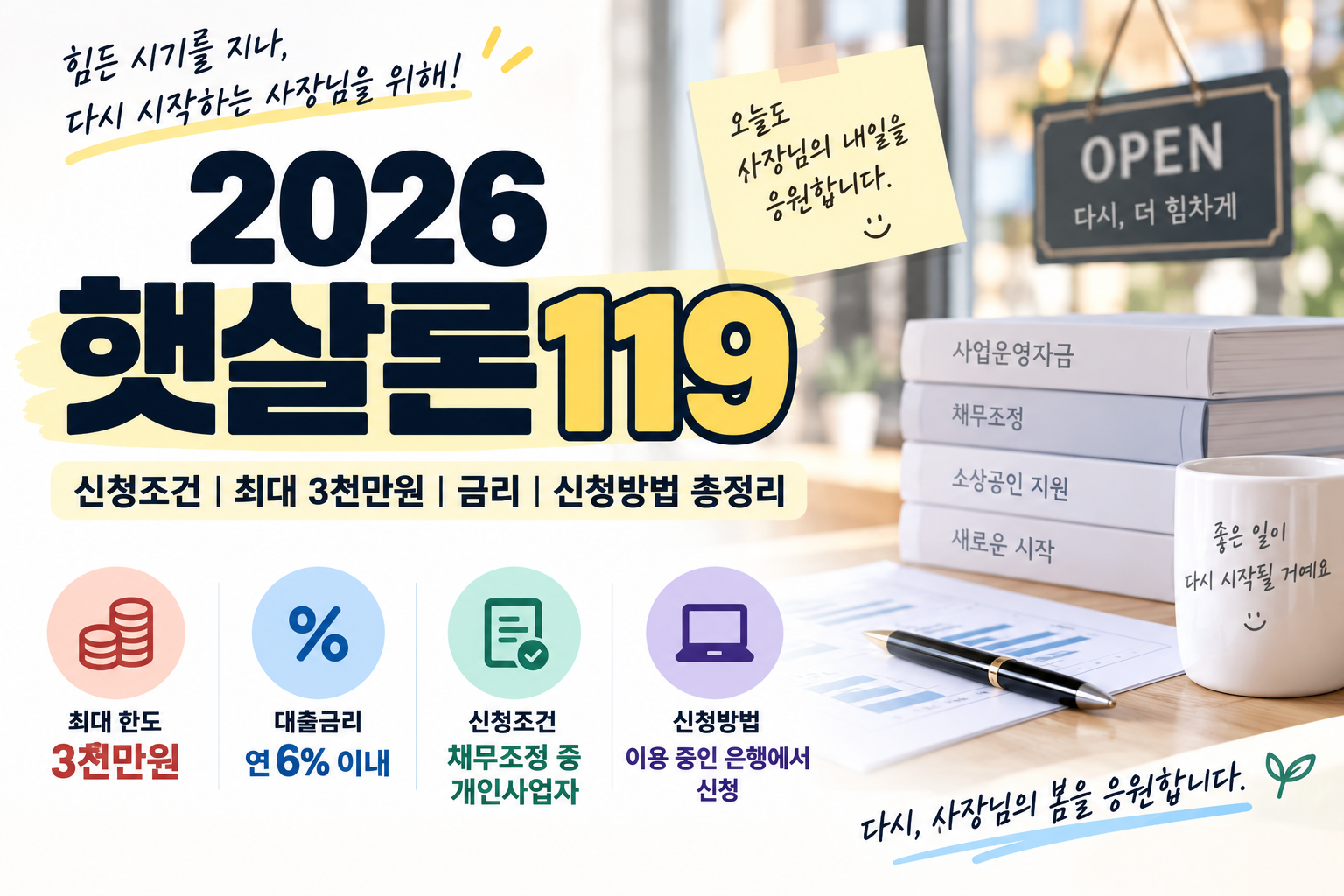 2026 햇살론119 신청조건｜최대 3천만원·금리·보증료·신청방법 총정리