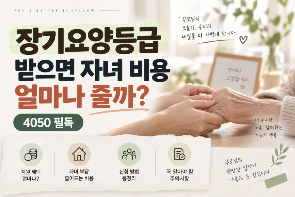 장기요양등급 받으면 자녀 부담 얼마나 줄까? 4050 필독
