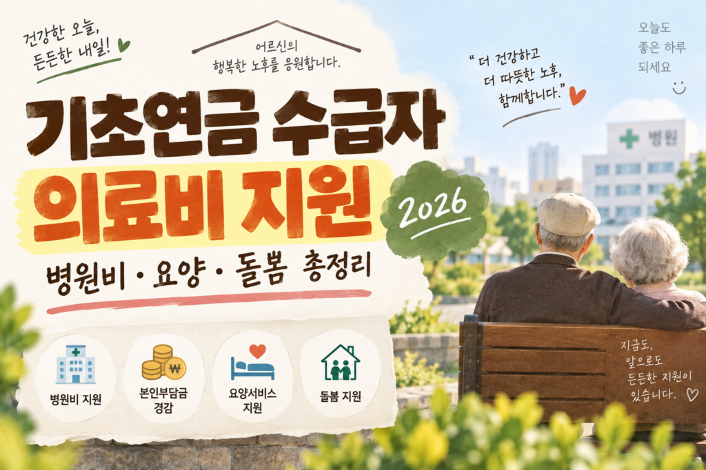 기초연금 수급자 의료비 지원 2026｜본인부담상한제·재난적의료비·요양·돌봄 정리