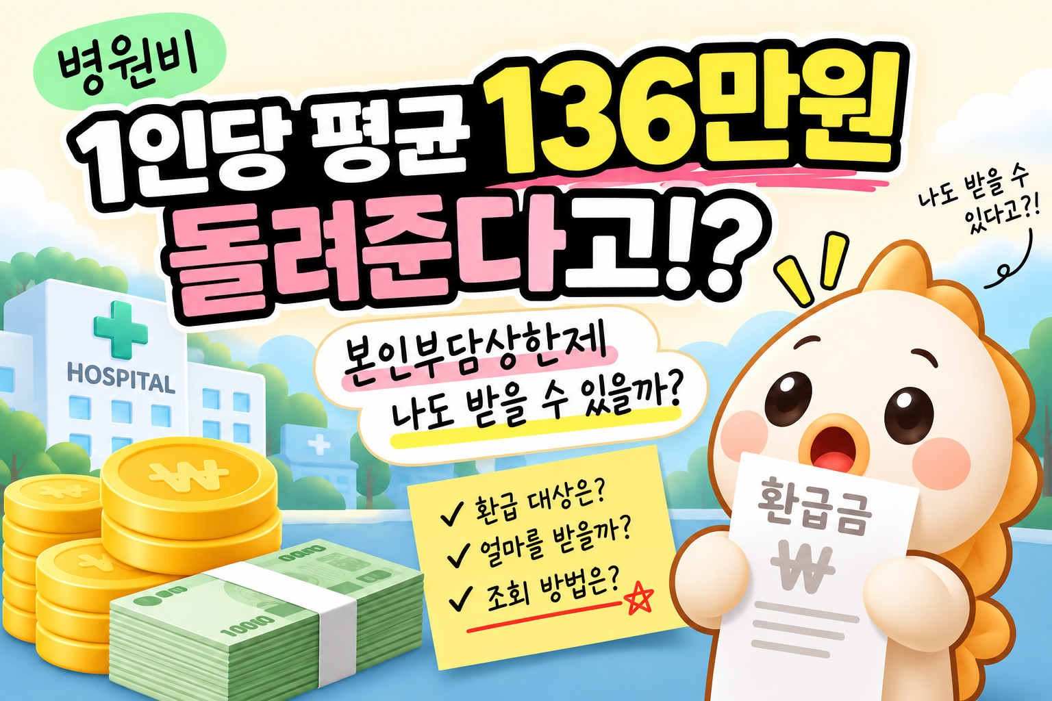 병원비 환급금 1인당 평균 136만 원? 본인부담상한제 대상 조회 방법