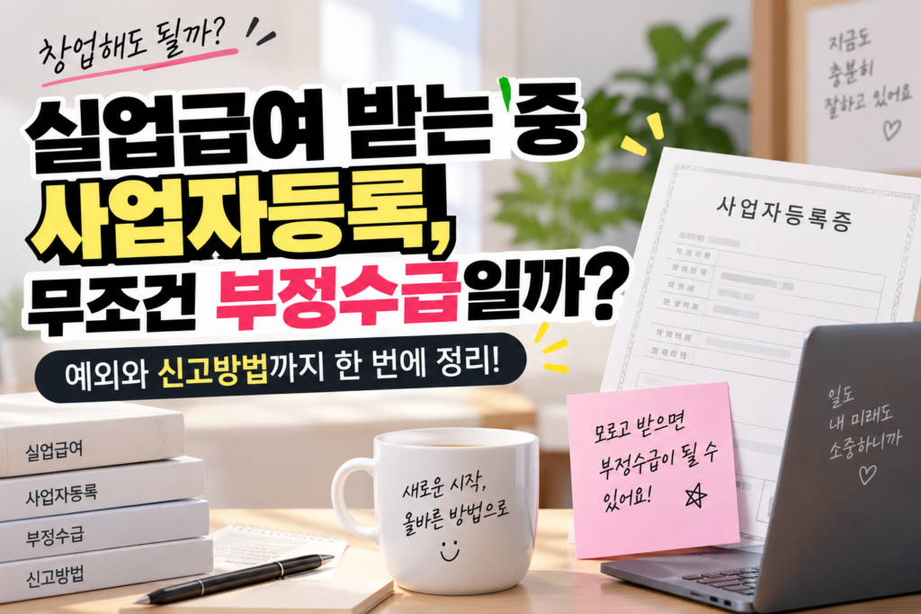 실업급여 받는 중 사업자등록, 무조건 부정수급일까?