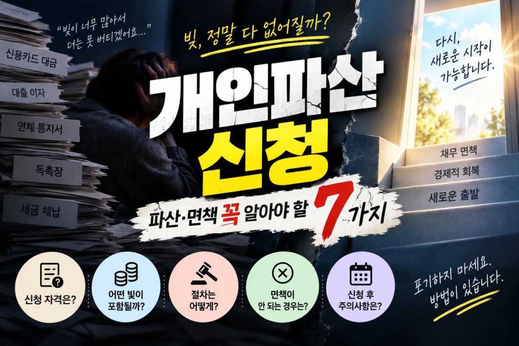 빚이 많을 때 개인파산 신청, 빚이 전부 없어질까? 파산·면책 꼭 알아야 할 7가지
