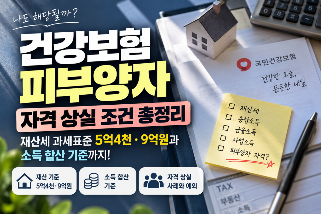 건강보험 피부양자 자격 상실 조건 총정리｜재산세 과세표준 5억4천·9억원과 소득 기준