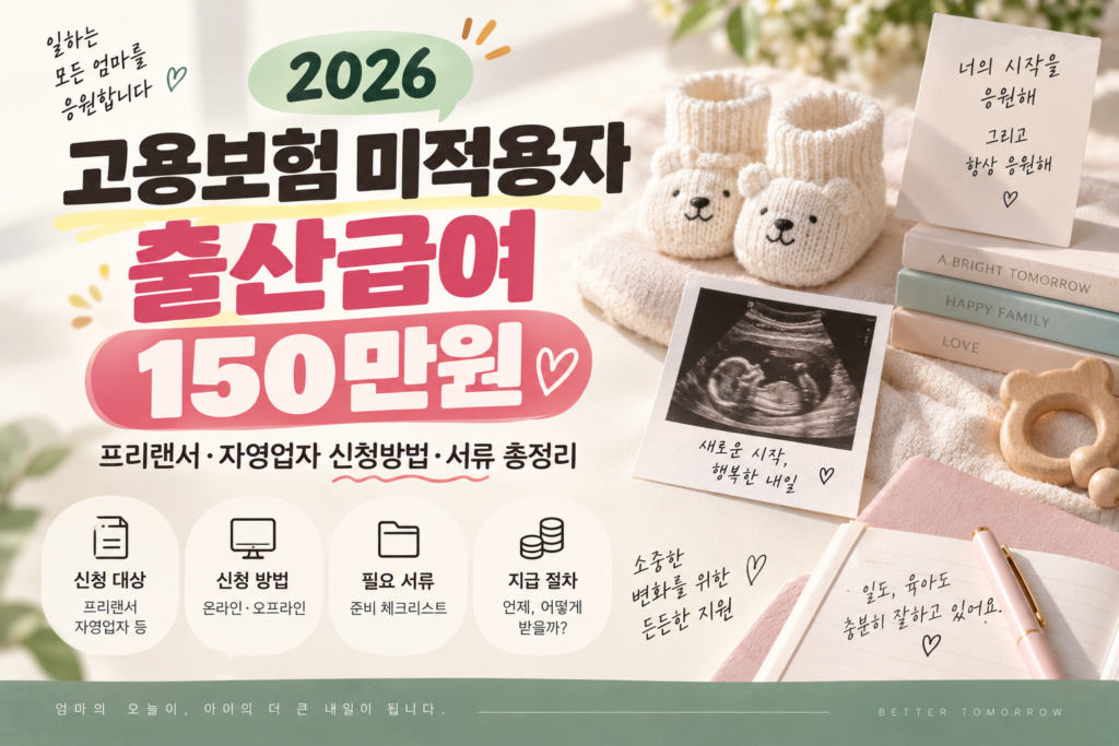 고용보험 미적용자 출산급여 150만원｜프리랜서·자영업자 신청방법·서류 총정리