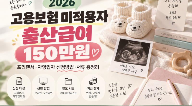 고용보험 미적용자 출산급여 150만원｜프리랜서·자영업자 신청방법·서류 총정리