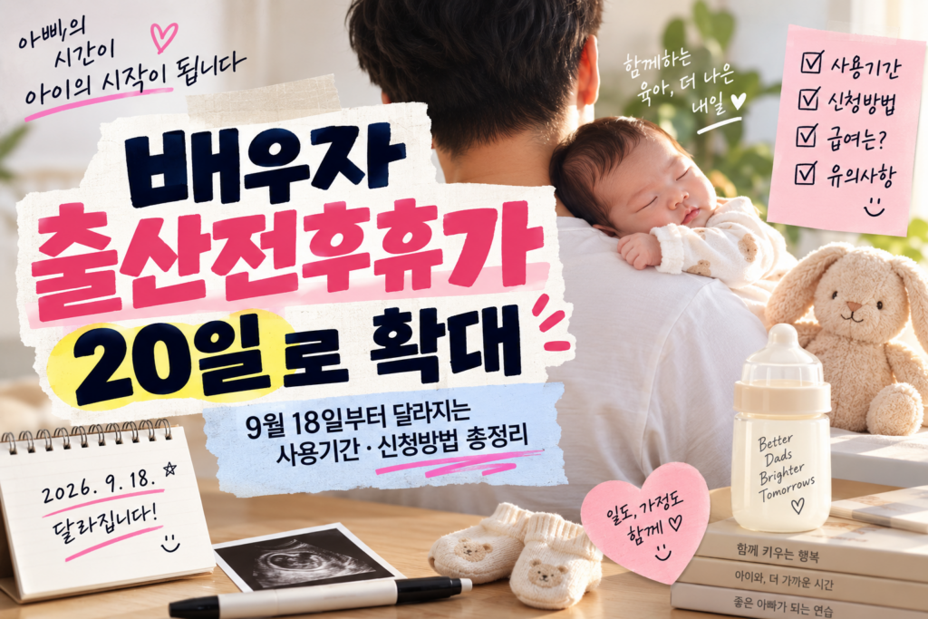배우자 출산전후휴가 20일｜9월 18일 명칭 변경·출산 전 사용방법 총정리