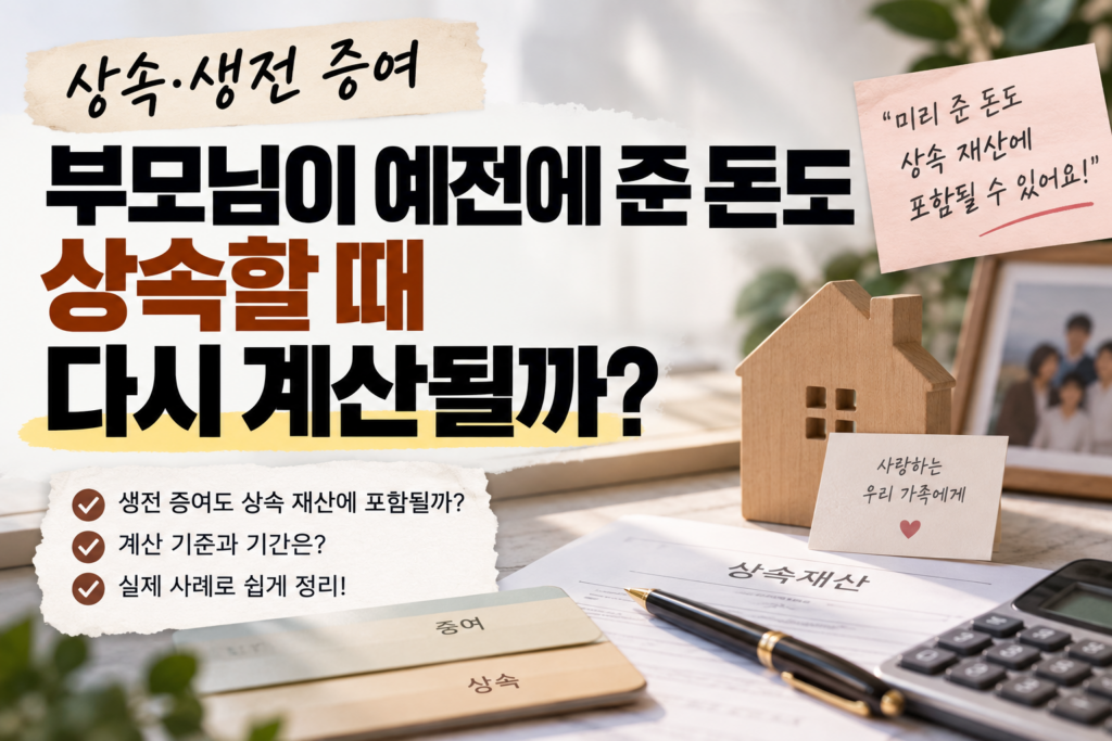 상속 생전 증여 재산 계산｜부모님이 예전에 준 돈도 상속할 때 다시 계산될까?