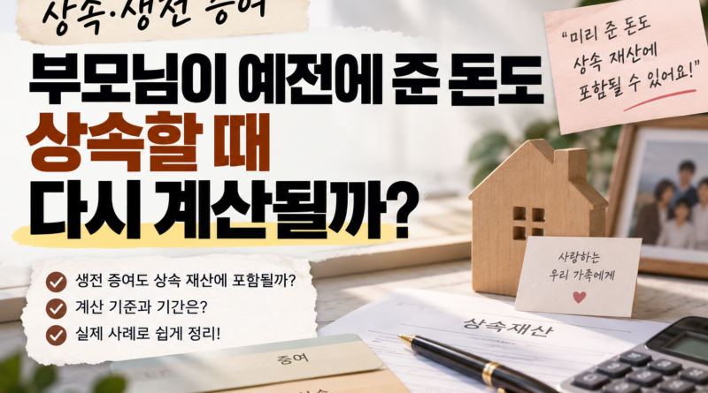 상속 생전 증여 재산 계산｜부모님이 예전에 준 돈도 상속할 때 다시 계산될까?
