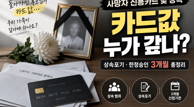 사망자 신용카드 빚 상속｜카드값 누가 갚나? 상속포기·한정승인 3개월 총정리