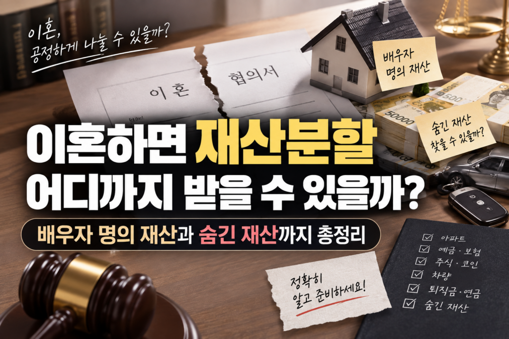 이혼하면 재산분할 어디까지 받을 수 있을까? 배우자 명의 재산과 숨긴 재산까지 총정리