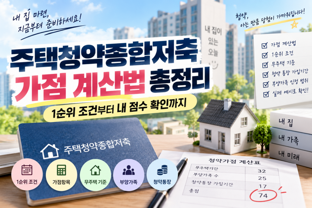 주택청약종합저축 가점 계산법 총정리｜1순위 조건부터 내 점수 확인까지