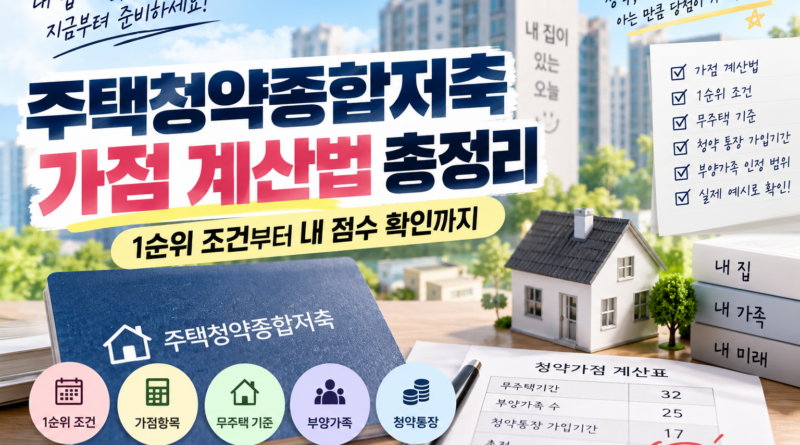 주택청약종합저축 가점 계산법 총정리｜1순위 조건부터 내 점수 확인까지
