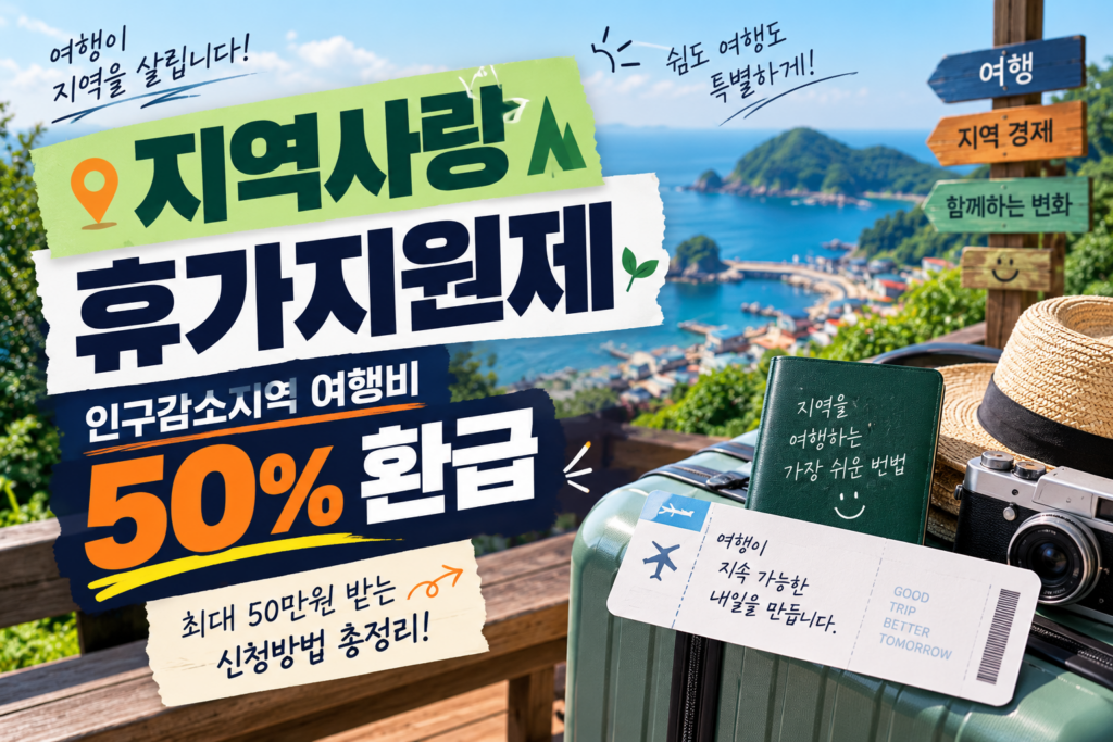 지역사랑 휴가지원제 인구감소지역 여행비 50% 환급｜최대 50만원 받는 신청방법 총정리
