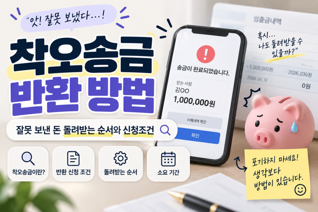착오송금 반환 방법｜잘못 보낸 돈 돌려받는 순서와 신청조건