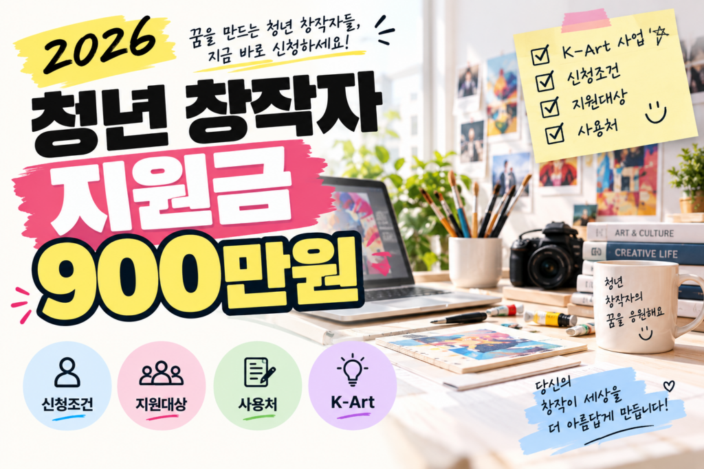 2026 청년 창작자 지원금 900만원｜K-Art 시범사업 조건·신청방법·2028년 본사업 총정리