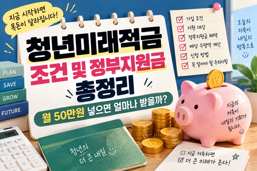 청년미래적금 조건 및 정부지원금 총정리｜월 50만원 납입하면 얼마 받을까?