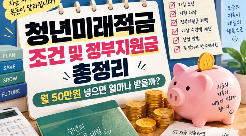 청년미래적금 조건 및 정부지원금 총정리｜월 50만원 납입하면 얼마 받을까?