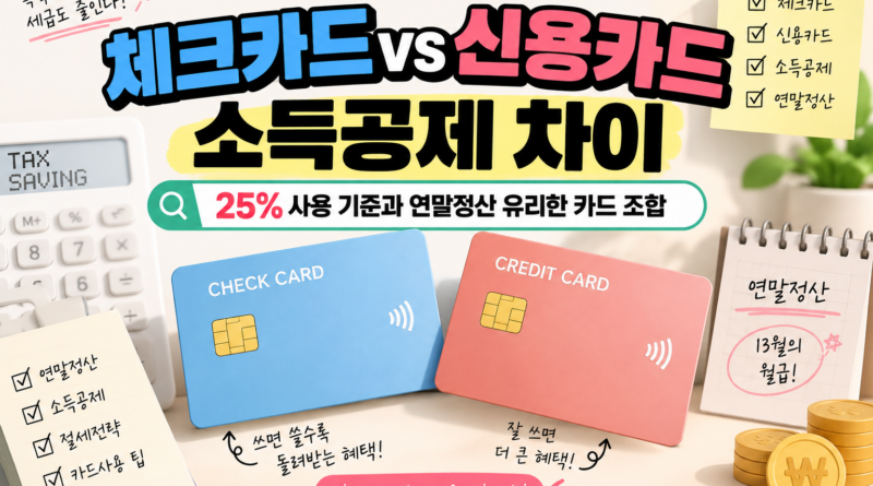 체크카드 신용카드 소득공제 차이｜25% 기준·자녀 추가한도·2027년 대중교통 공제 변화