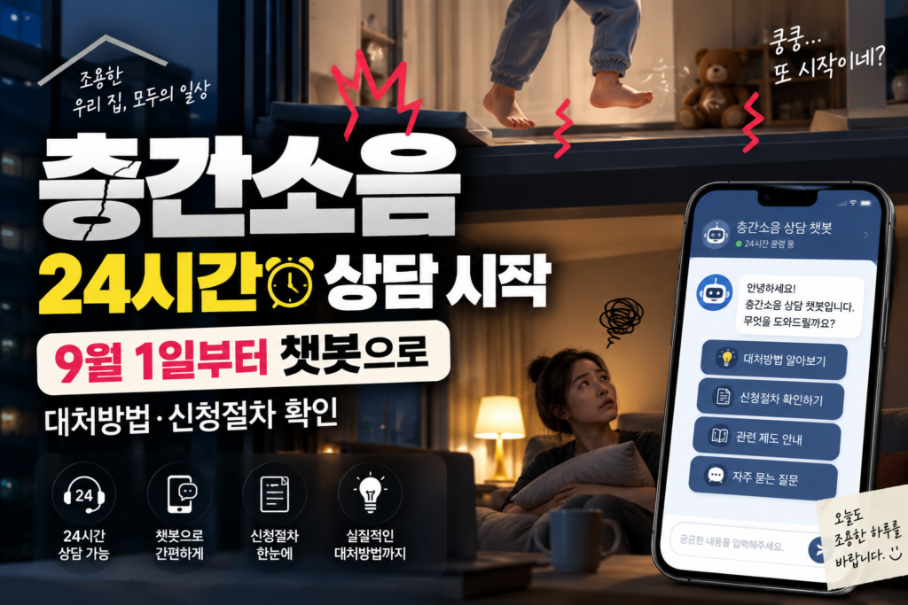 층간소음 24시간 상담 시작｜9월 1일부터 챗봇 이용방법·1661-2642 전화상담 총정리